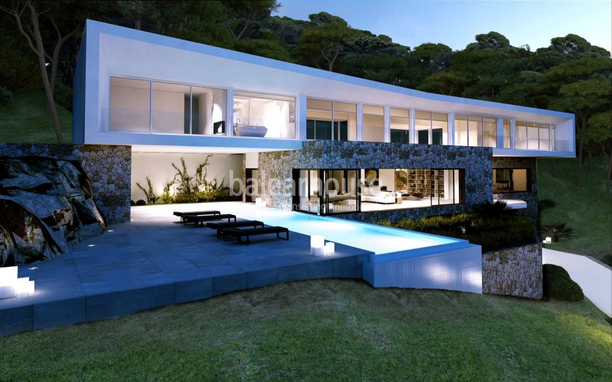 New project of spectacular villa completely open to the landscape in the exclusive surroundings of S