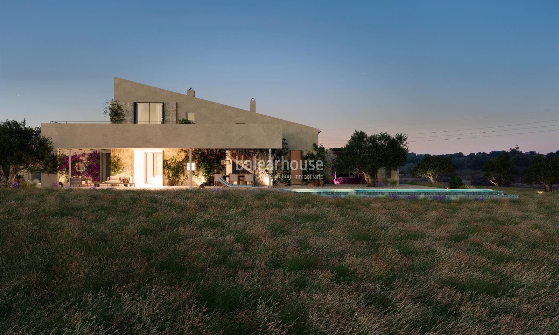 Excellent land with rustic finca project in the Mallorcan countryside and very close to beaches