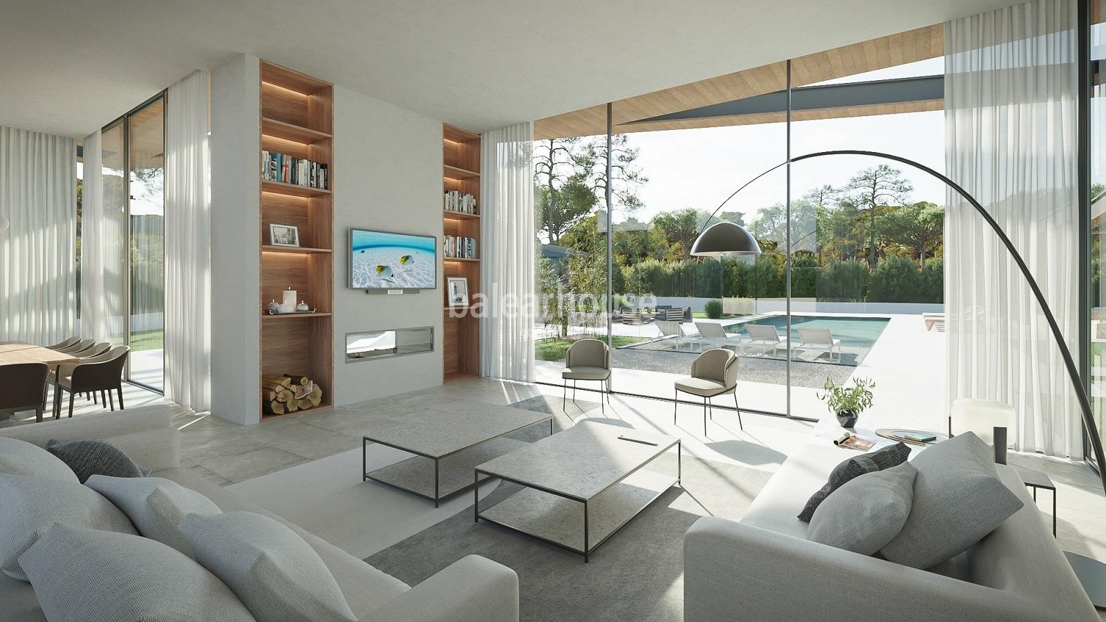Gran villa moderna de obra nueva con jardín y piscina cerca del golf y mar en Santa Ponsa