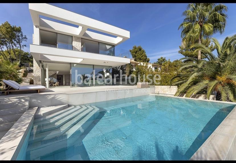 Spectacular contemporary design villa with high qualities and beautiful sea views in Bendinat