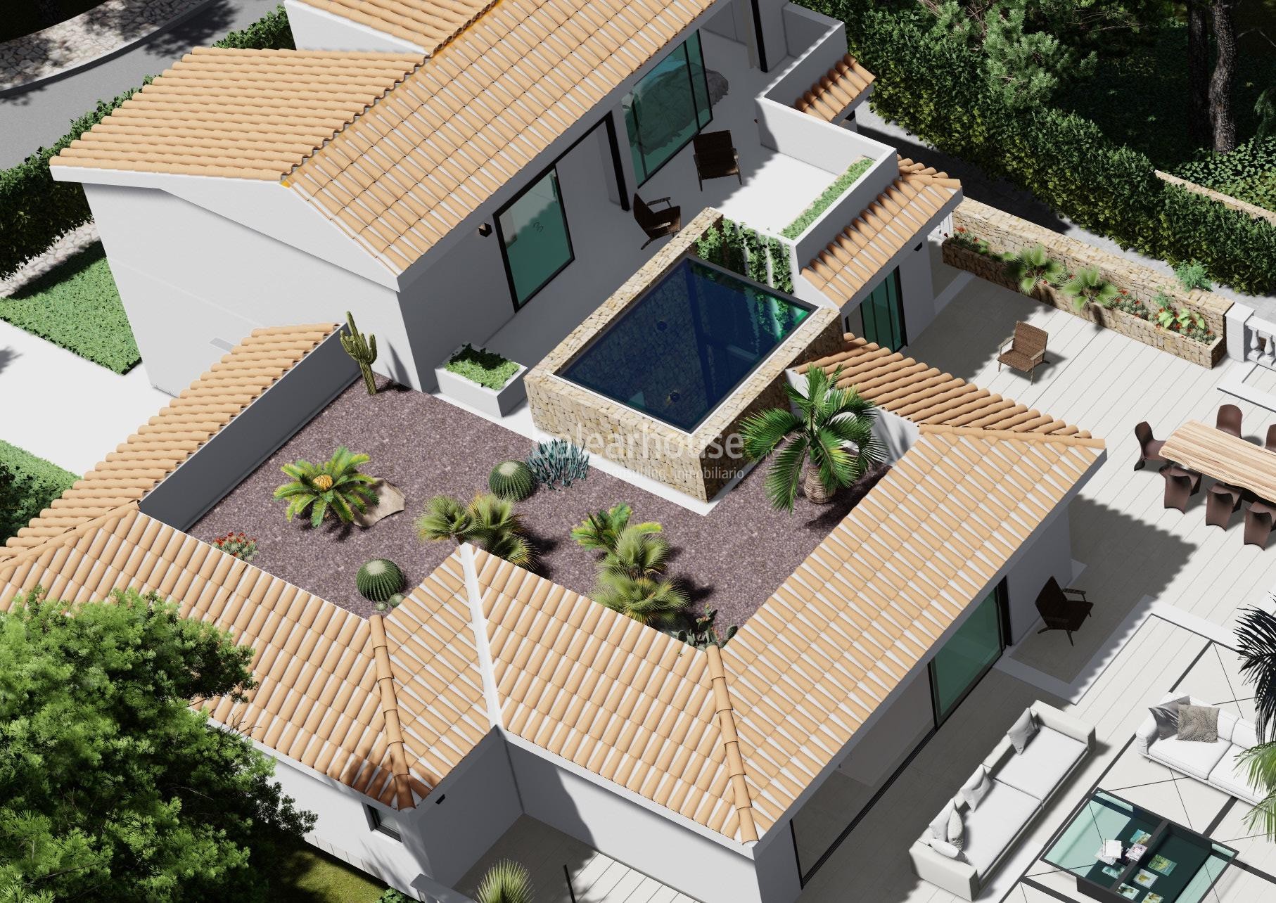 Excelente terreno con casa y proyecto de villa de diseño en la zona costera de Costa d’en Blanes