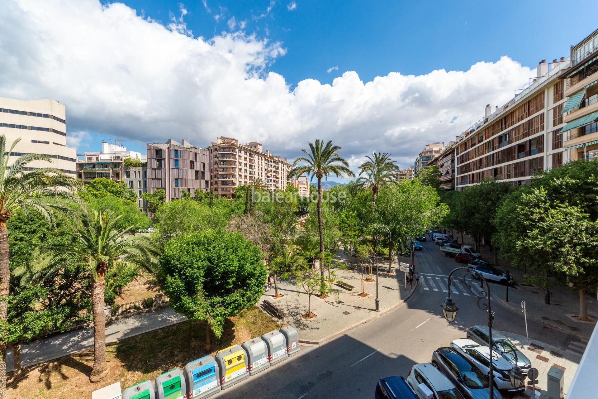Gran piso lleno de luz que se asoma a todo el esplendor del Paseo Mallorca en Palma