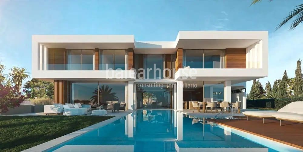Exceptional plot with sea views and villa project in the exclusive Puerto de Andratx