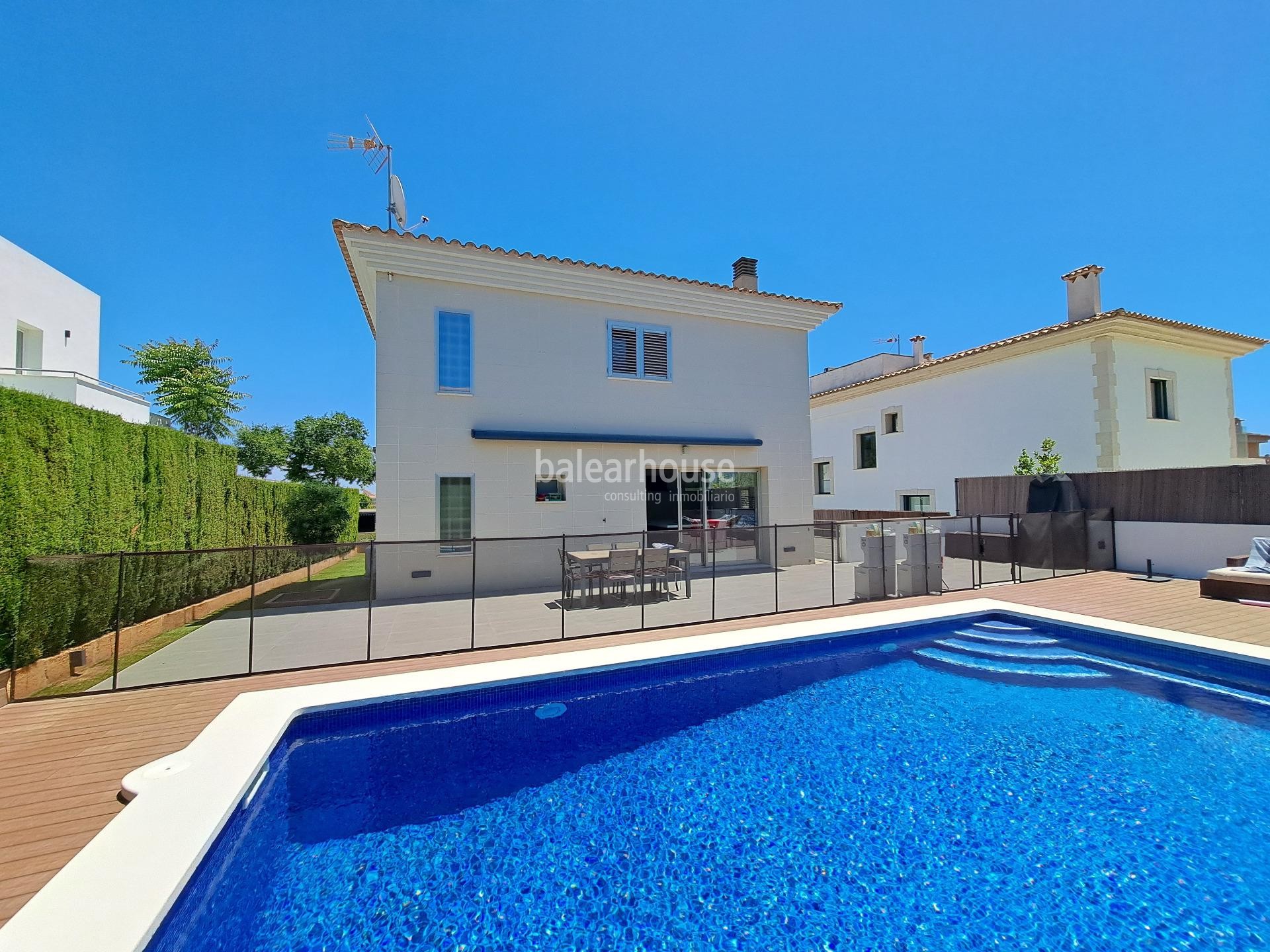 Moderne Villa mit Pool in der ruhigen Gegend von Son Puig, ganz in der Nähe des Zentrums von Palma.