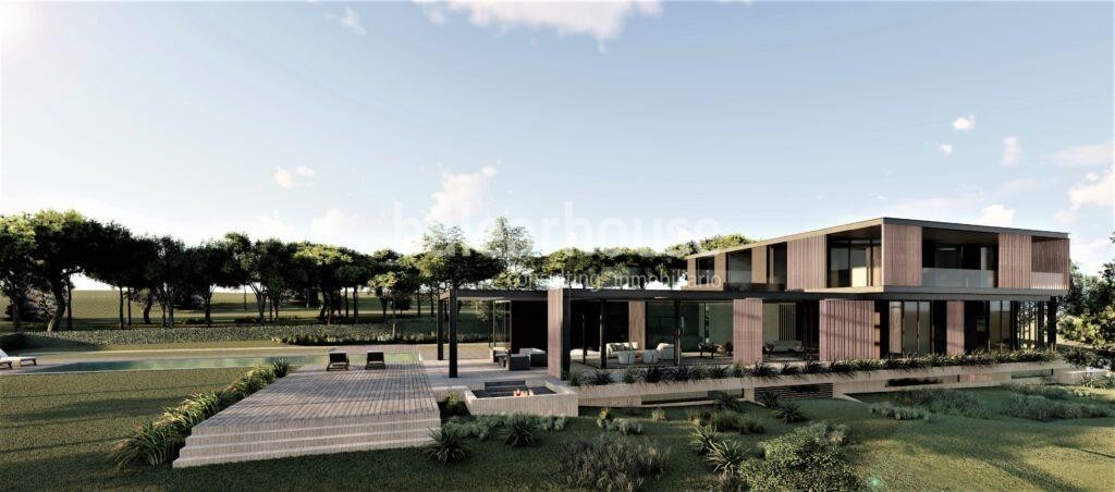 Magnificent plot of land in Sol de Mallorca with project and license for an impressive contemporary