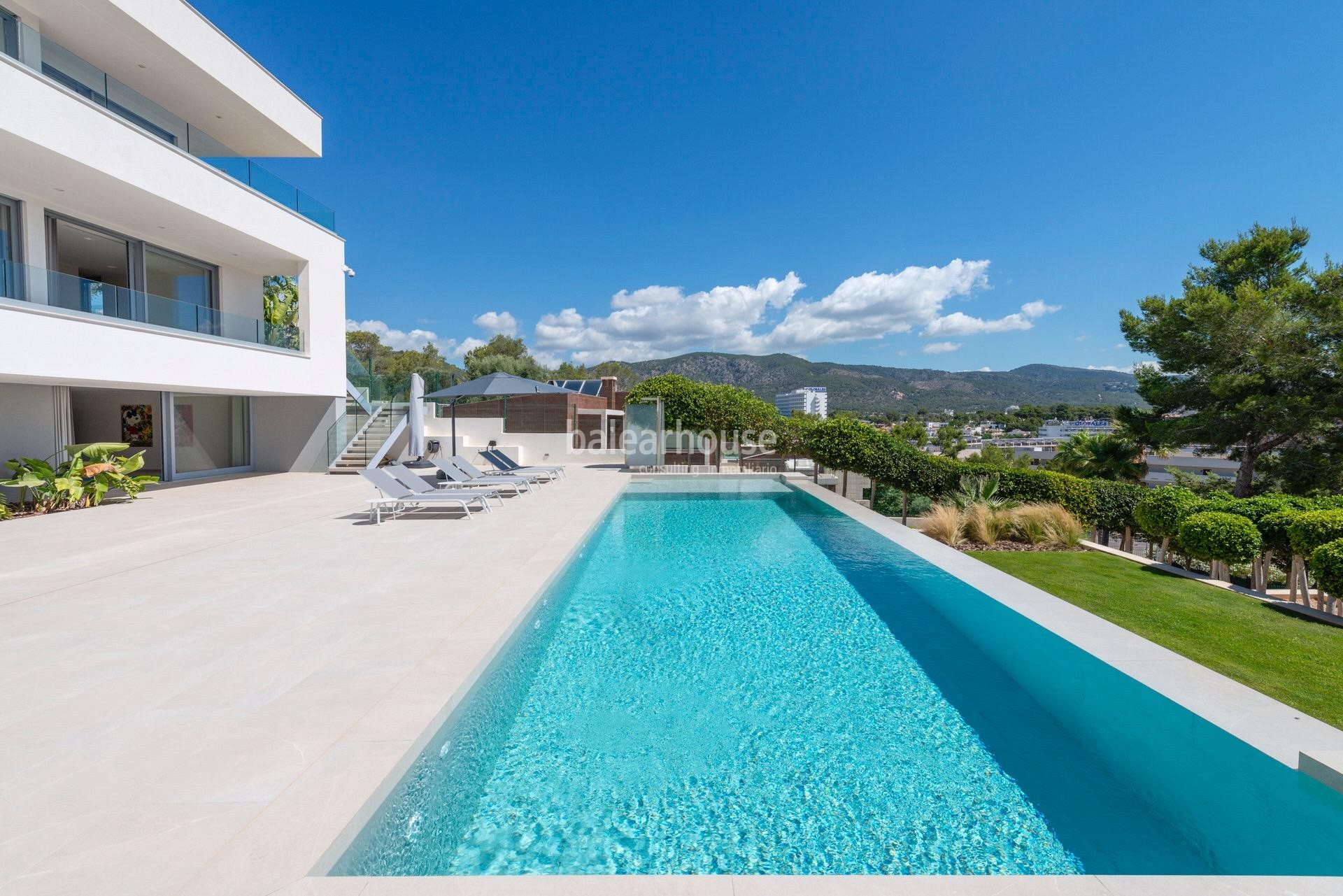 Wunderschöne neue Villa mit Meerblick in Palmanova, mit modernem Design, Terrassen Moderna und Gärte