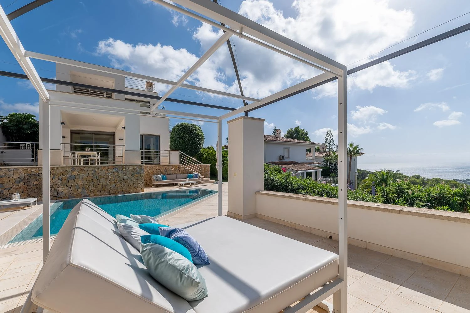 Villa im mediterranen Stil mit herrlichem Meerblick und Sonnenuntergängen in Costa den Blanes