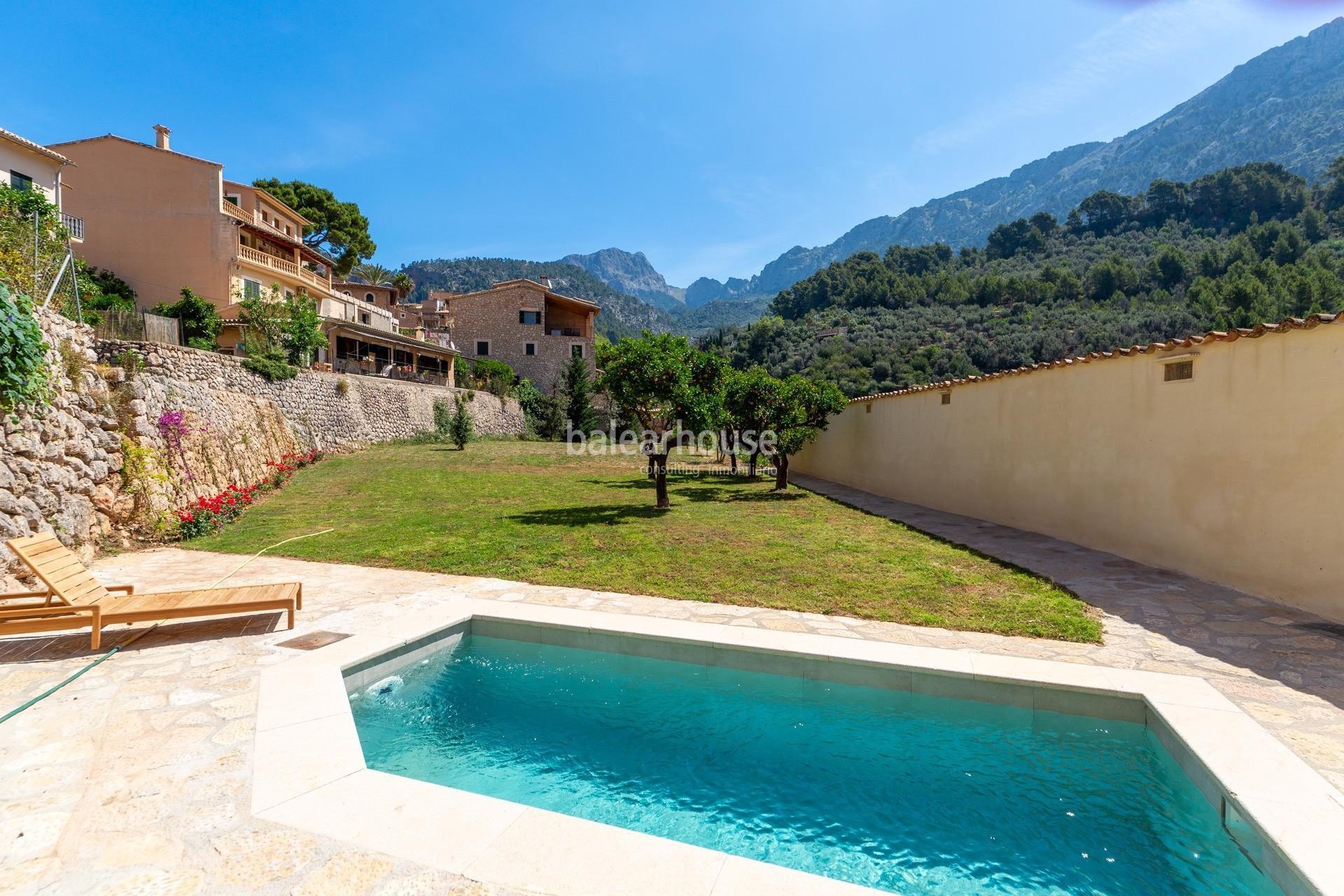 Encantadora villa nueva en Fornalutx con piscina e impresionantes vistas a la Tramuntana