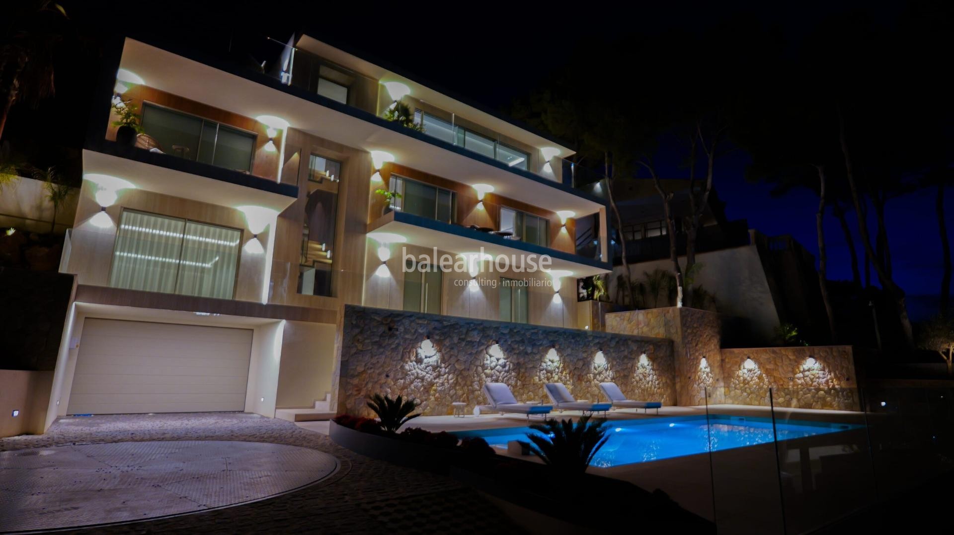 Excelente diseño moderno con increíbles vistas al mar en esta gran villa nueva en Santa Ponsa
