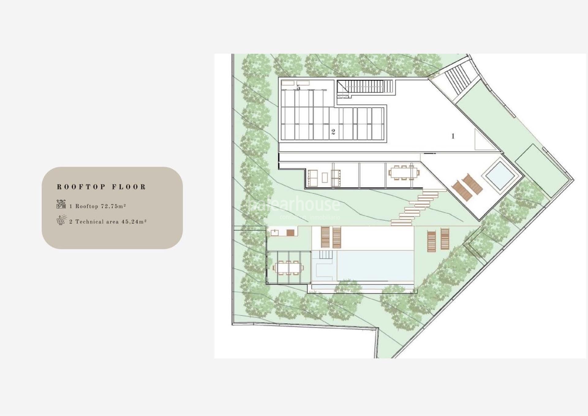 Magnífico proyecto de villa con un cuidado diseño moderno y una ubicación privilegiada en Bendinat