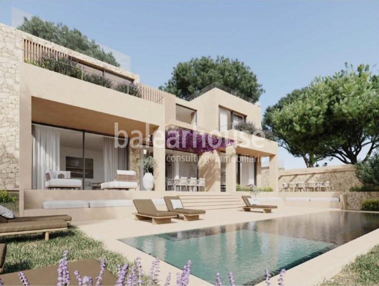 Excellent plot close to the beautiful beach of Bendinat with licence and project for a modern villa.