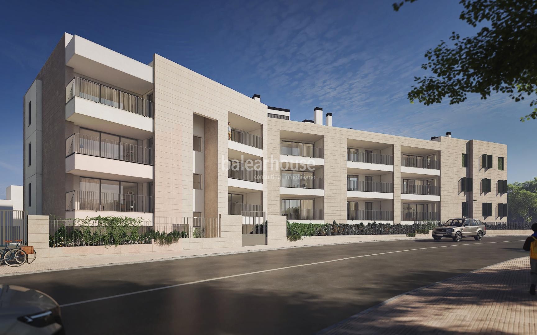 Modern new-build flats with terrace and swimming pool in the green area of Sa Teulera
