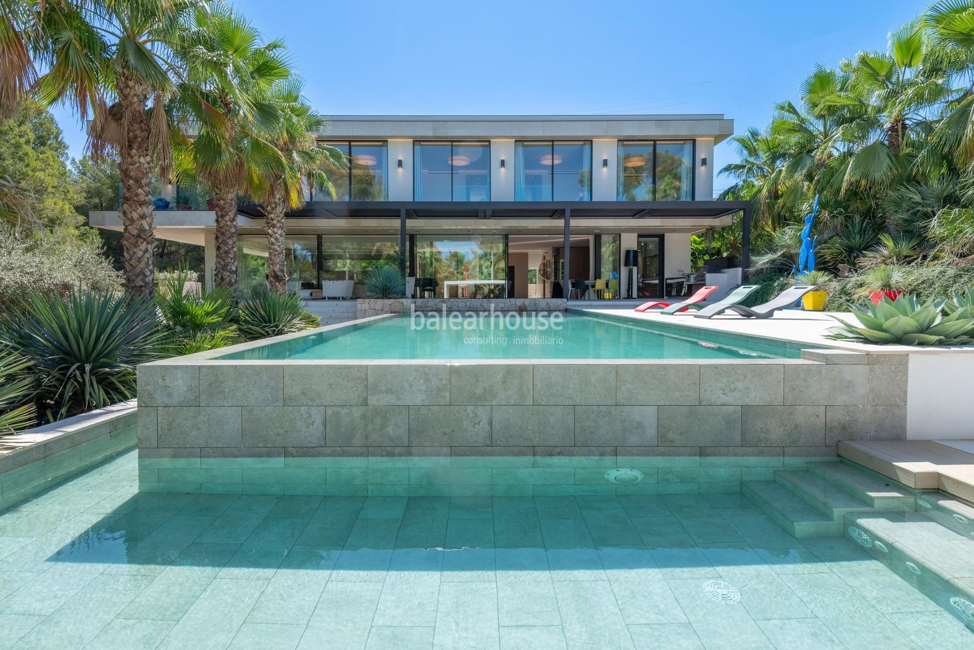 Impresionante villa contemporánea con piscinas, jardín y espléndidas terrazas en Nova Santa Ponsa