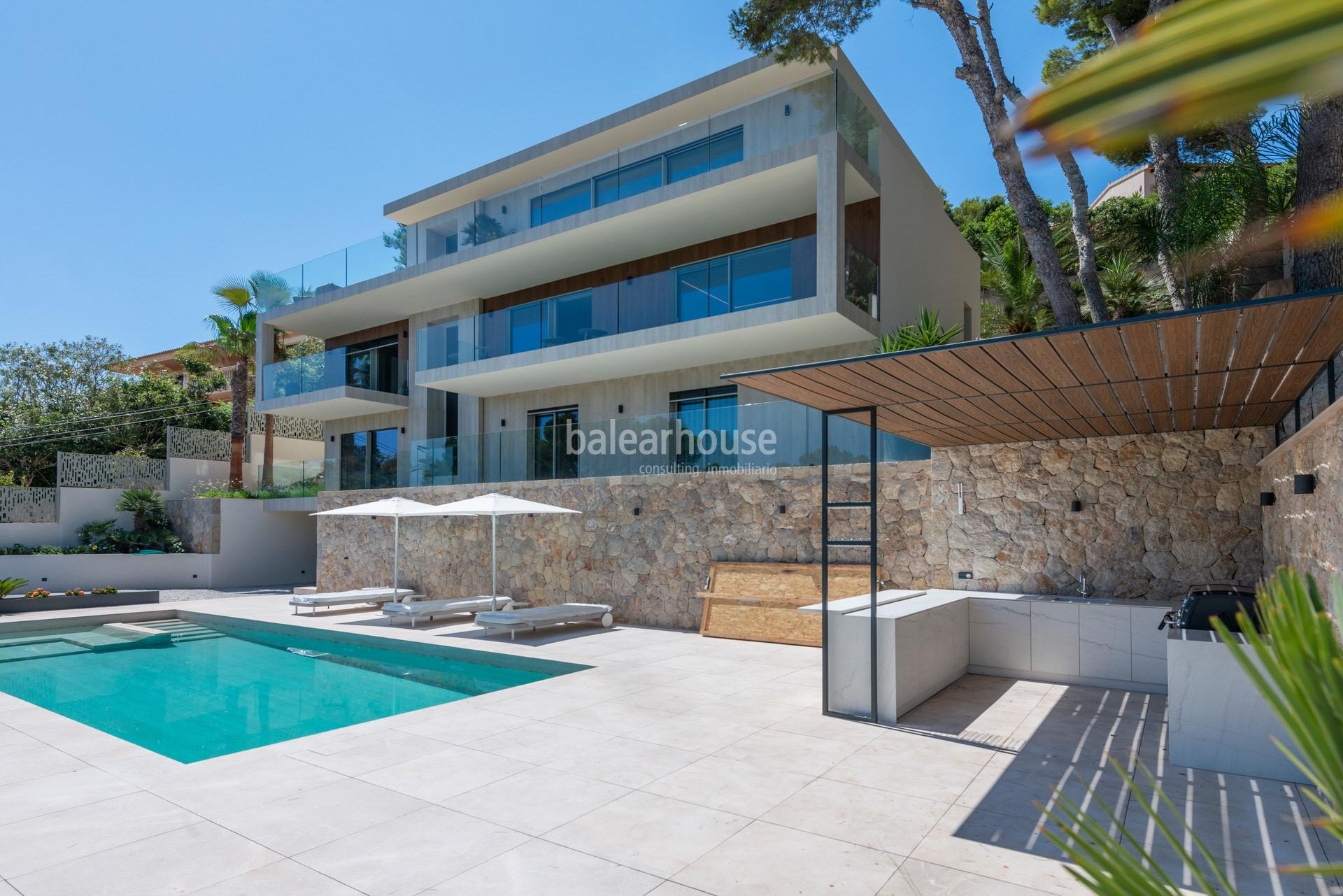 Excelente diseño moderno con increíbles vistas al mar en esta gran villa nueva en Santa Ponsa