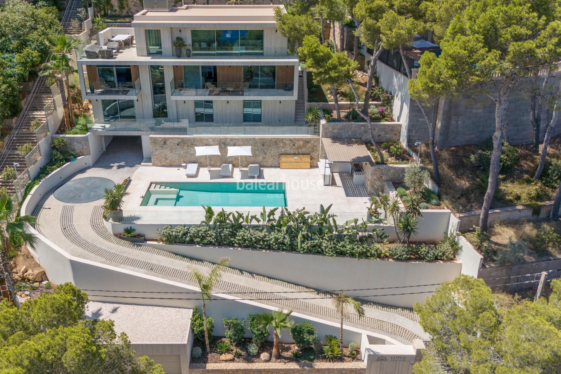 Excelente diseño moderno con increíbles vistas al mar en esta gran villa nueva en Santa Ponsa