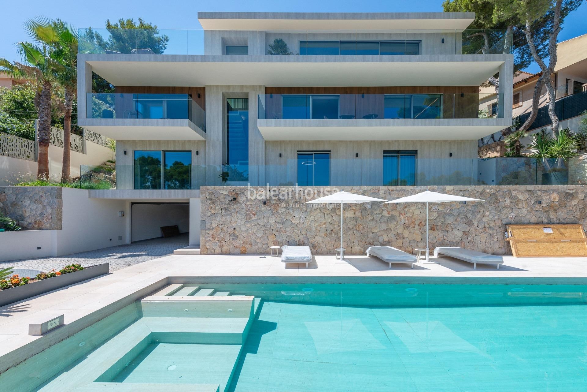 Excelente diseño moderno con increíbles vistas al mar en esta gran villa nueva en Santa Ponsa