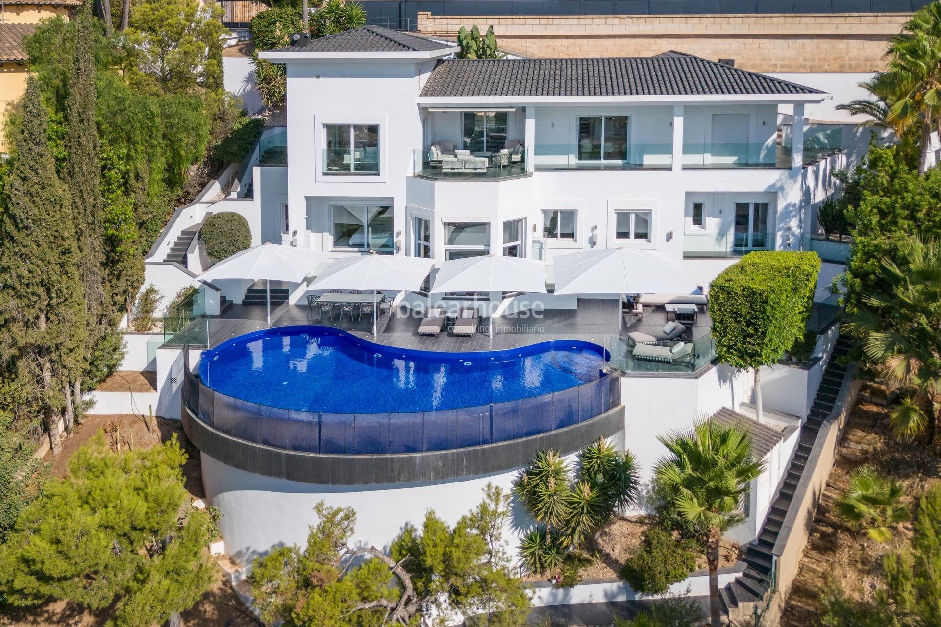 Imposante Villa mit Terrassen und herrlichem Meerblick in der exklusiven Gegend von Bendinat