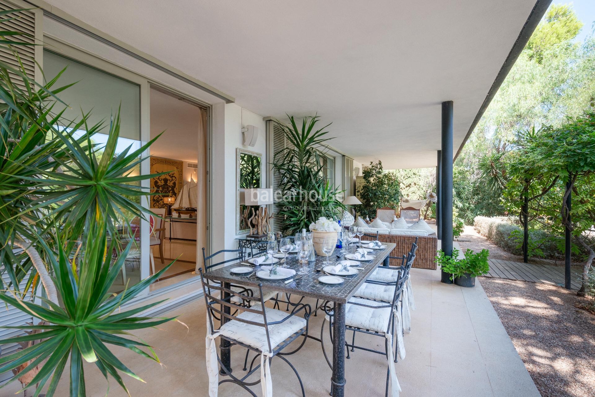 Beautiful villa with swimming pool and mediterranean garden next to sandy beaches in Sol de Mallorca