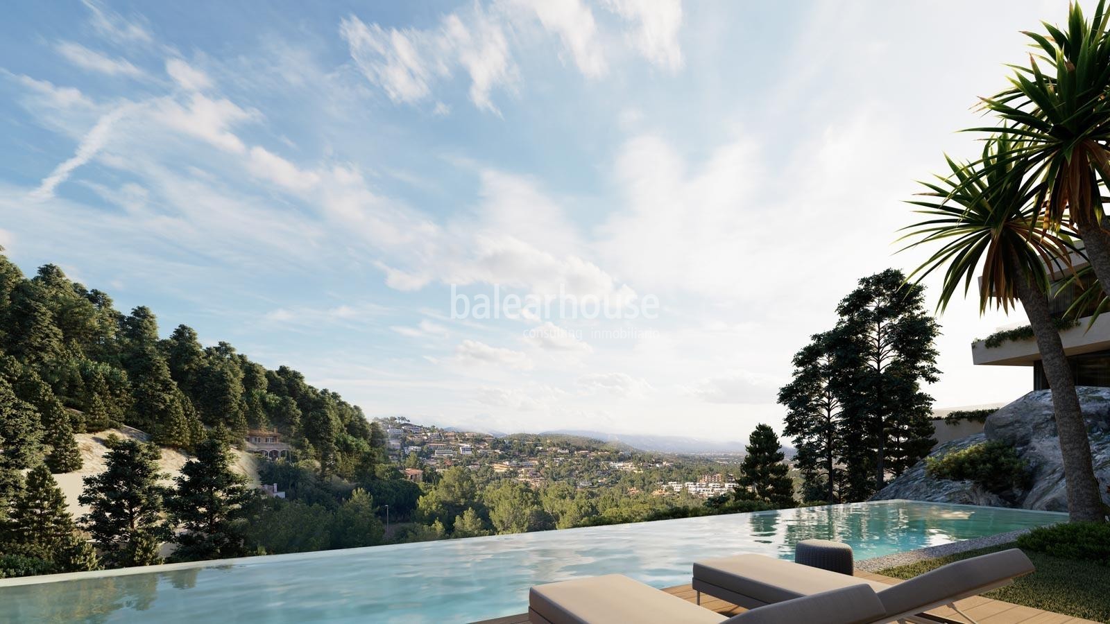 Spectacular location and views of the green landscape in Son Vida from this exclusive plot of land