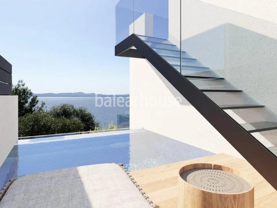 Moderne neu gebaute Villa mit herrlichem Meerblick und viel Platz im Freien in Alcudia