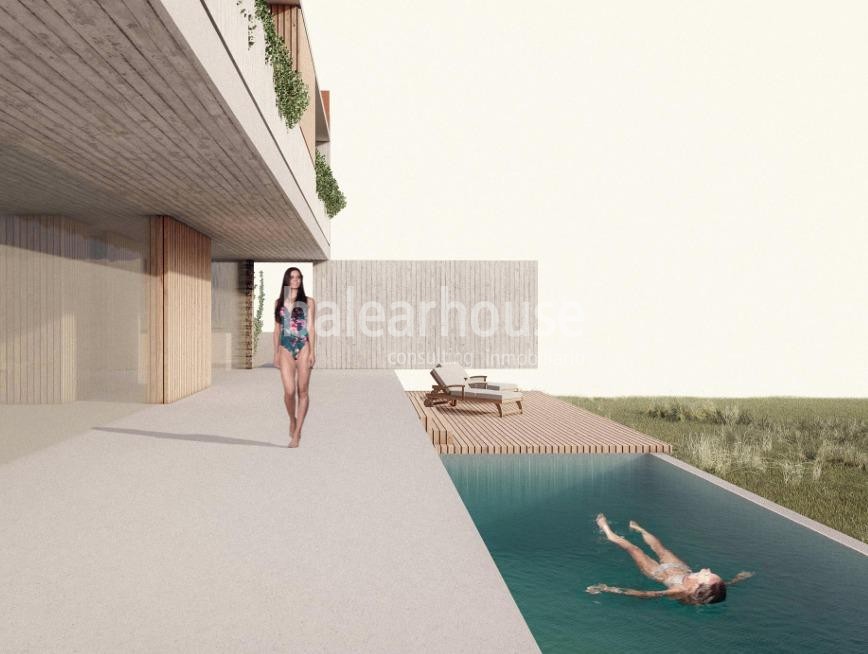 Plot in Nova Santa Ponsa with project and licence for an innovative villa with partial sea view