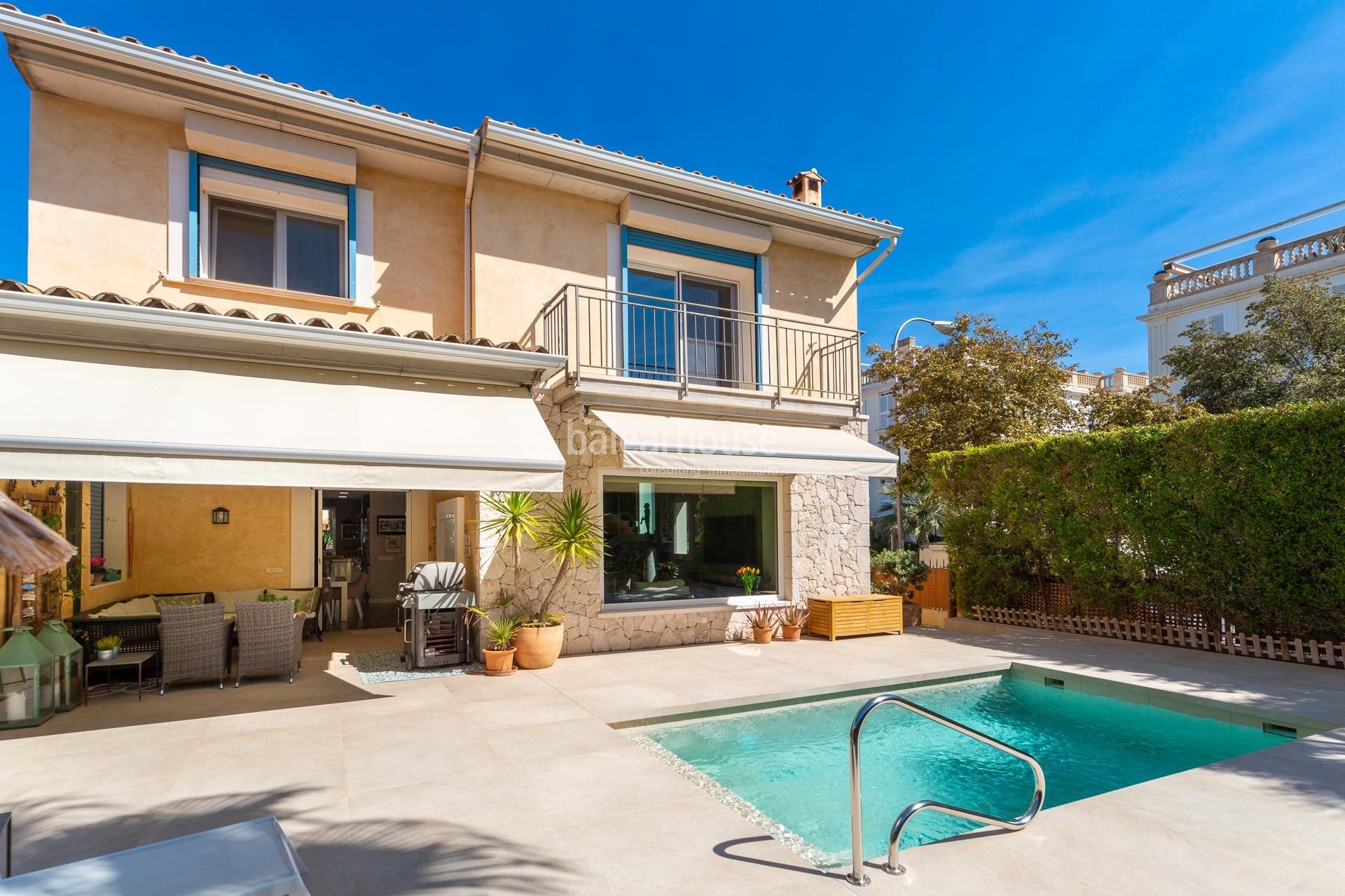 Excelente casa junto a la playa en Palma con cuidados exteriores de terrazas, jardín y piscina