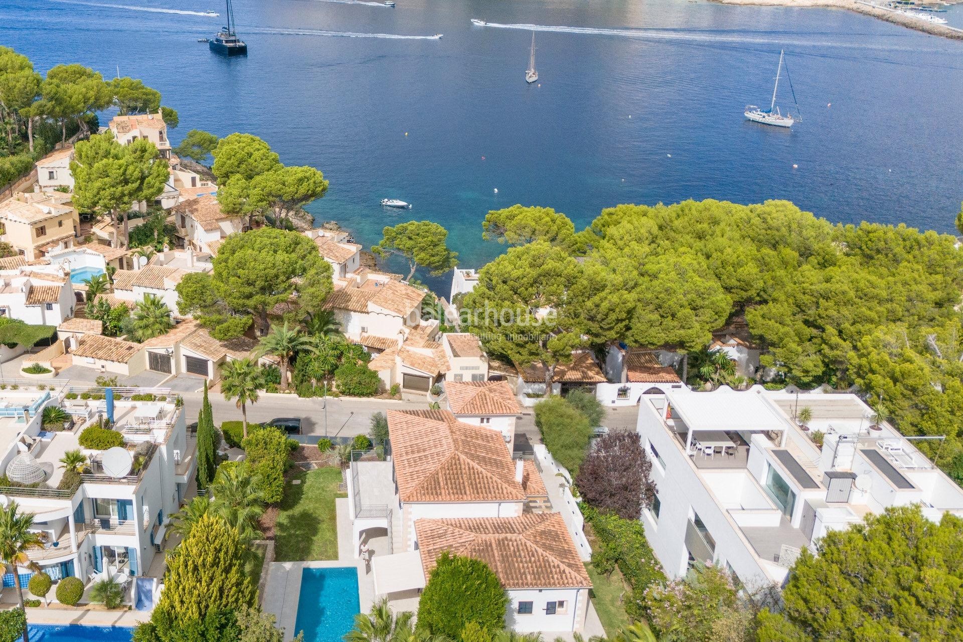 Elegant renovierte mediterrane Villa mit Garten, Pool und Blick auf das Meer und Puerto de Andratx