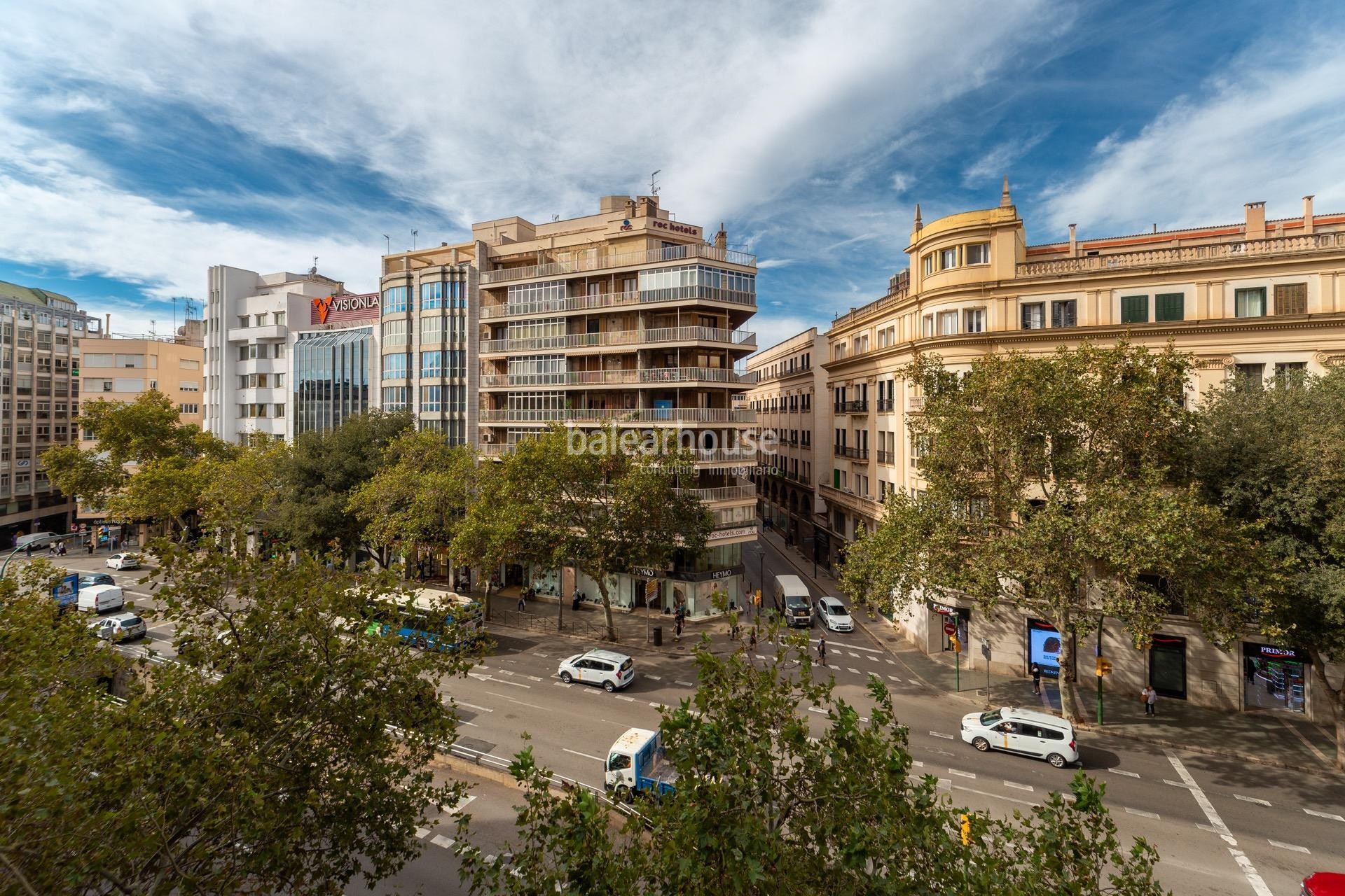 Large modern apartment full of light, high qualities and unobstructed views in the center of Palma