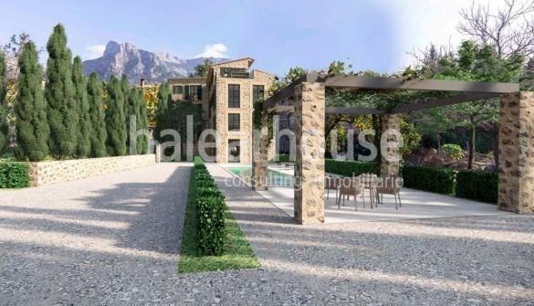 Fantastic project of a large finca in Sóller with spectacular views of the Tramuntana Mountains