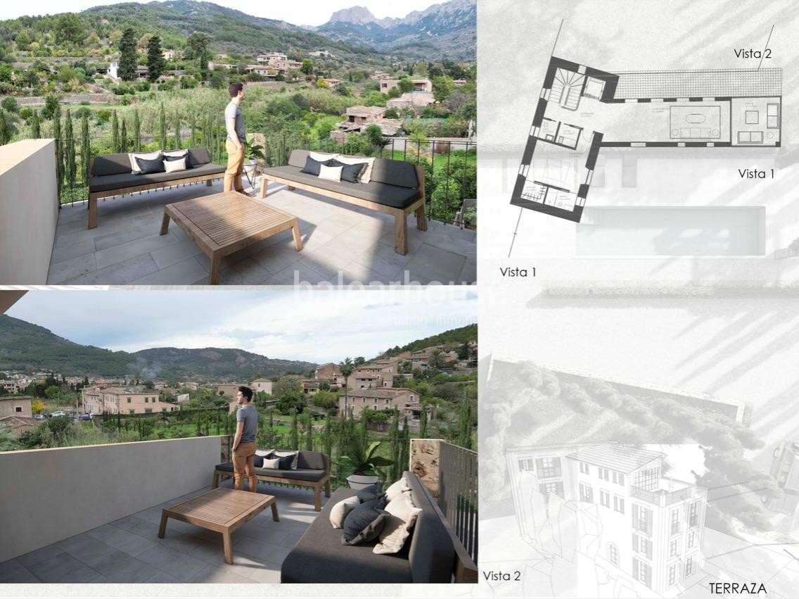 Fantastic project of a large finca in Sóller with spectacular views of the Tramuntana Mountains