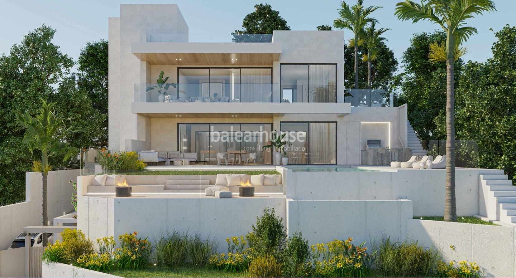 Diseño moderno y vistas despejadas en esta villa de obra nueva en la exclusiva área de Son Vida