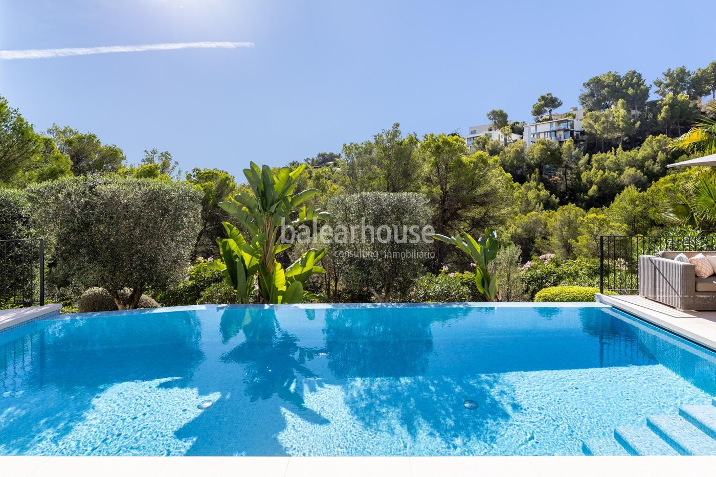 Preciosa villa moderna de estilo mediterraneo junto a zona verde en Costa den Blanes.