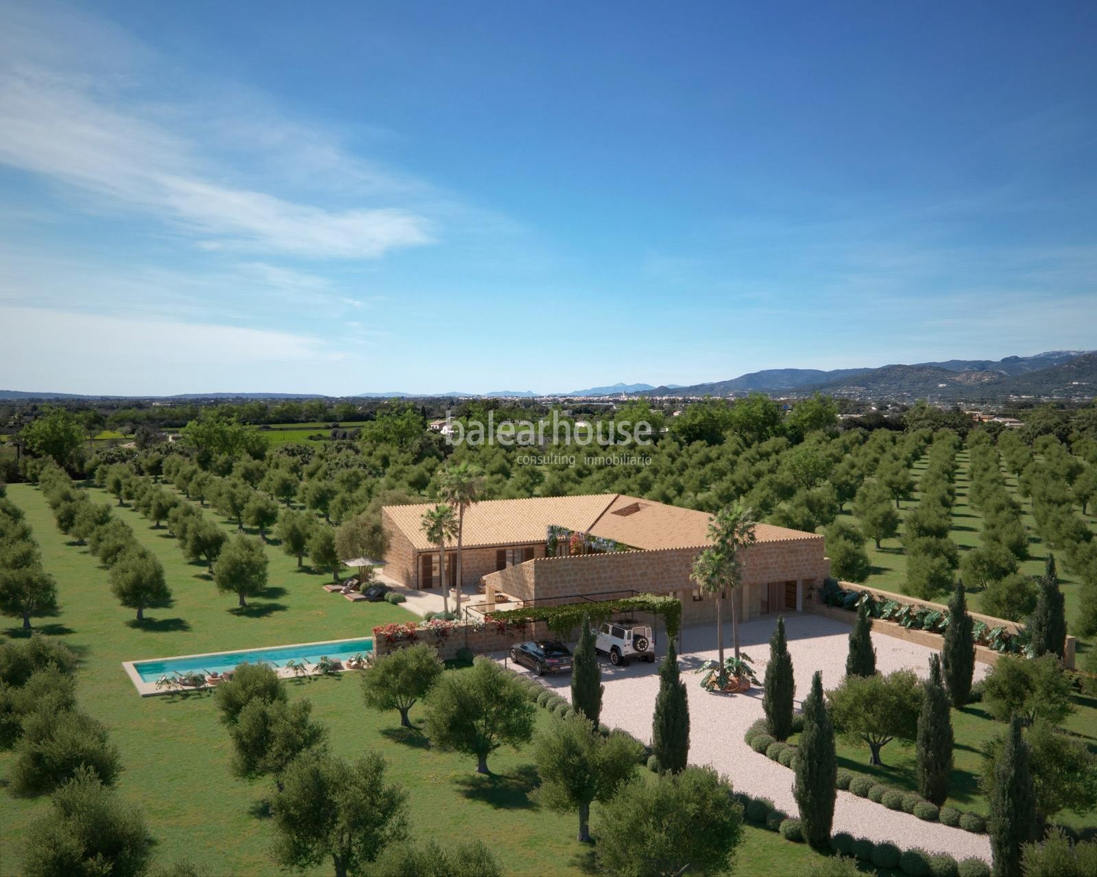 Excellent new build finca on a large plot with mountain views, and own vineyard