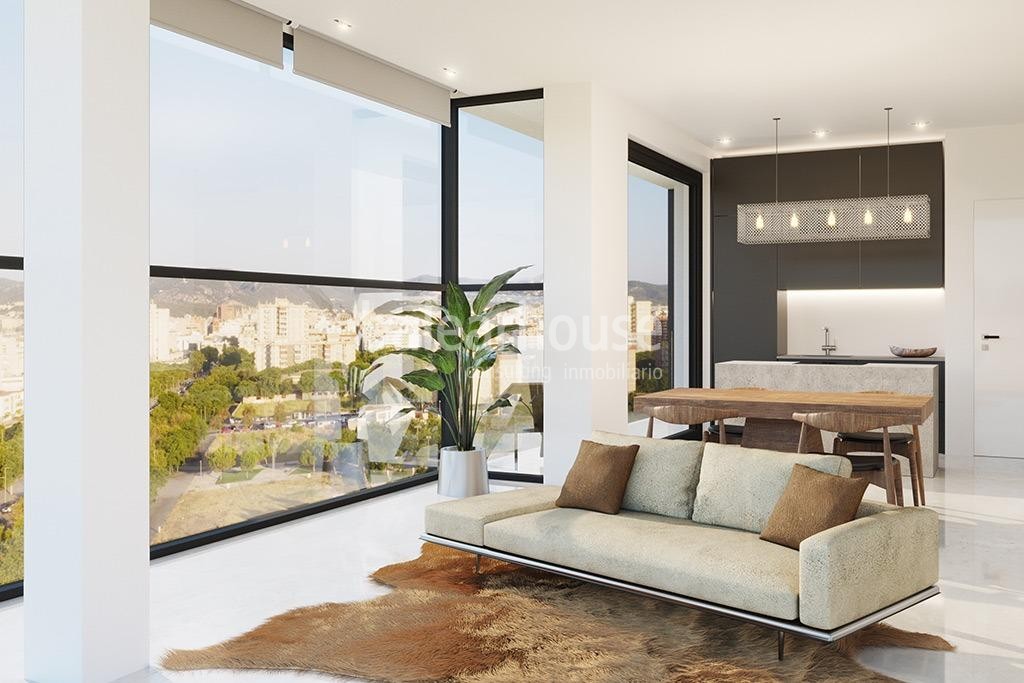 Innovadora vivienda nueva con vistas al mar en un contemporáneo complejo junto al Portixol