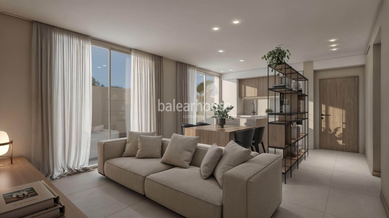 Moderna planta baja de obra nueva con piscina privada y altas calidades en el Portixol