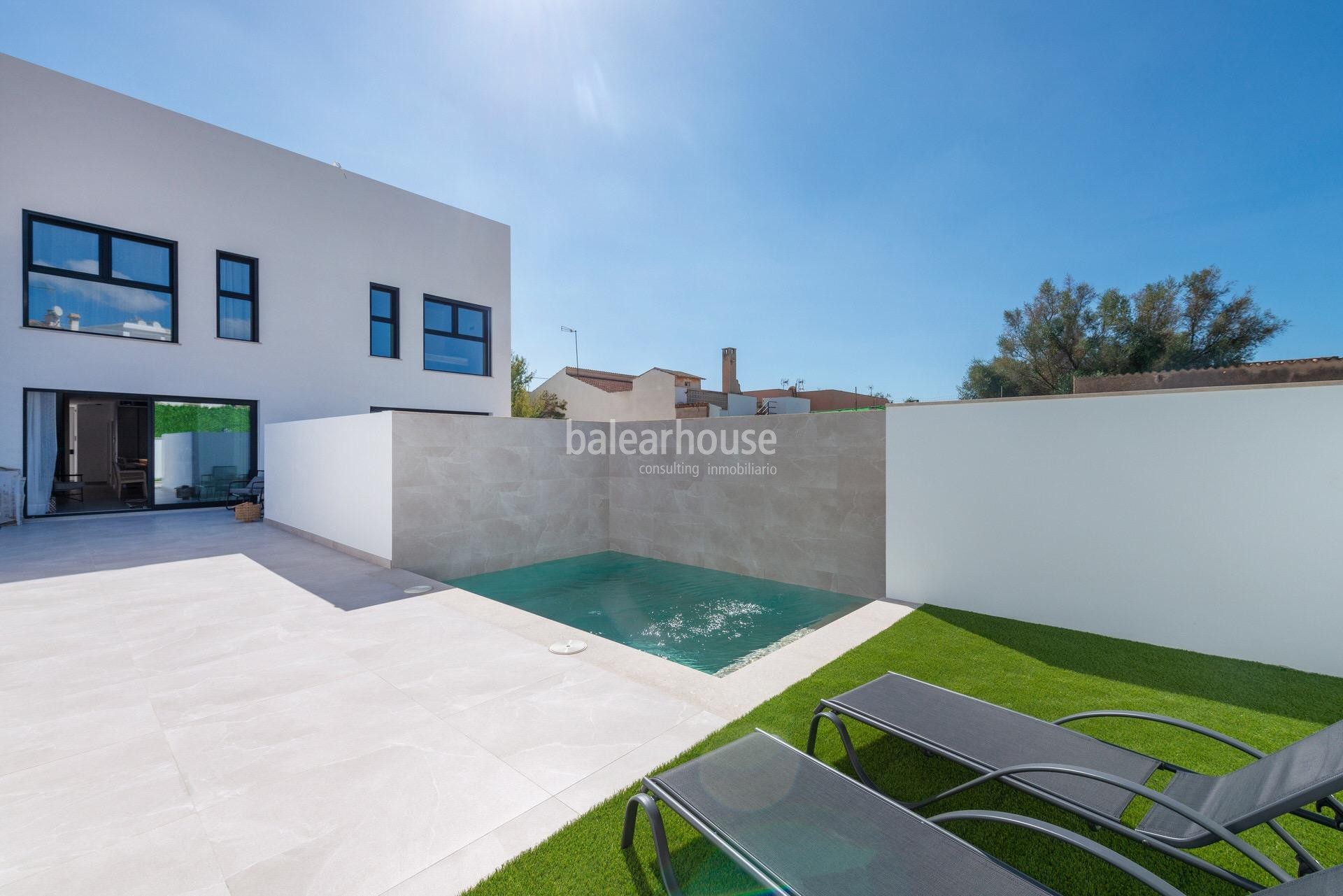 Excellent new house near Palma with modern interiors and exteriors with terrace and pool.