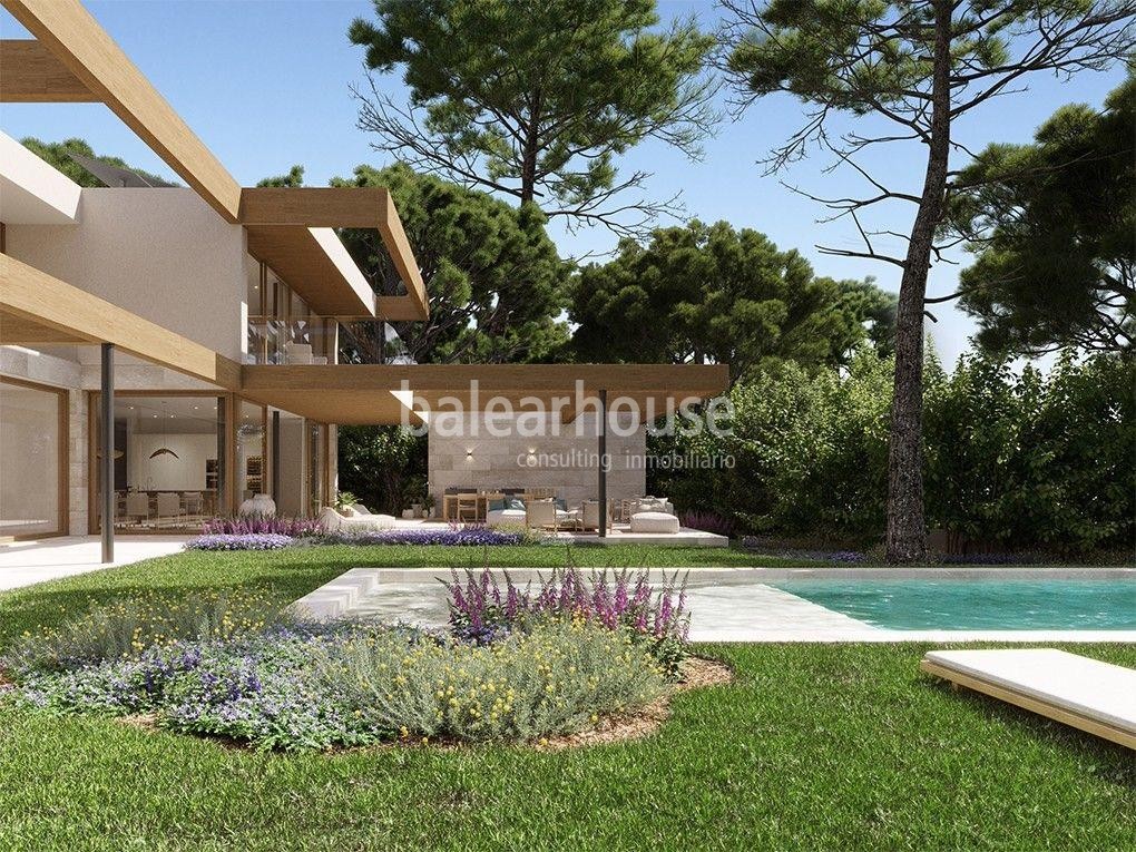 Espectacular terreno con preciosas vistas al mar, proyecto y licencia de tres villas en Santa Ponsa