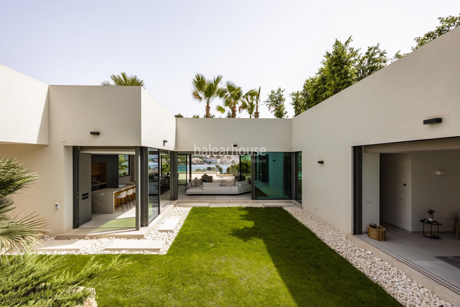 Excepcional villa de obra nueva con un diseño excepcional y fabulosas vistas al mar en Santa Ponsa