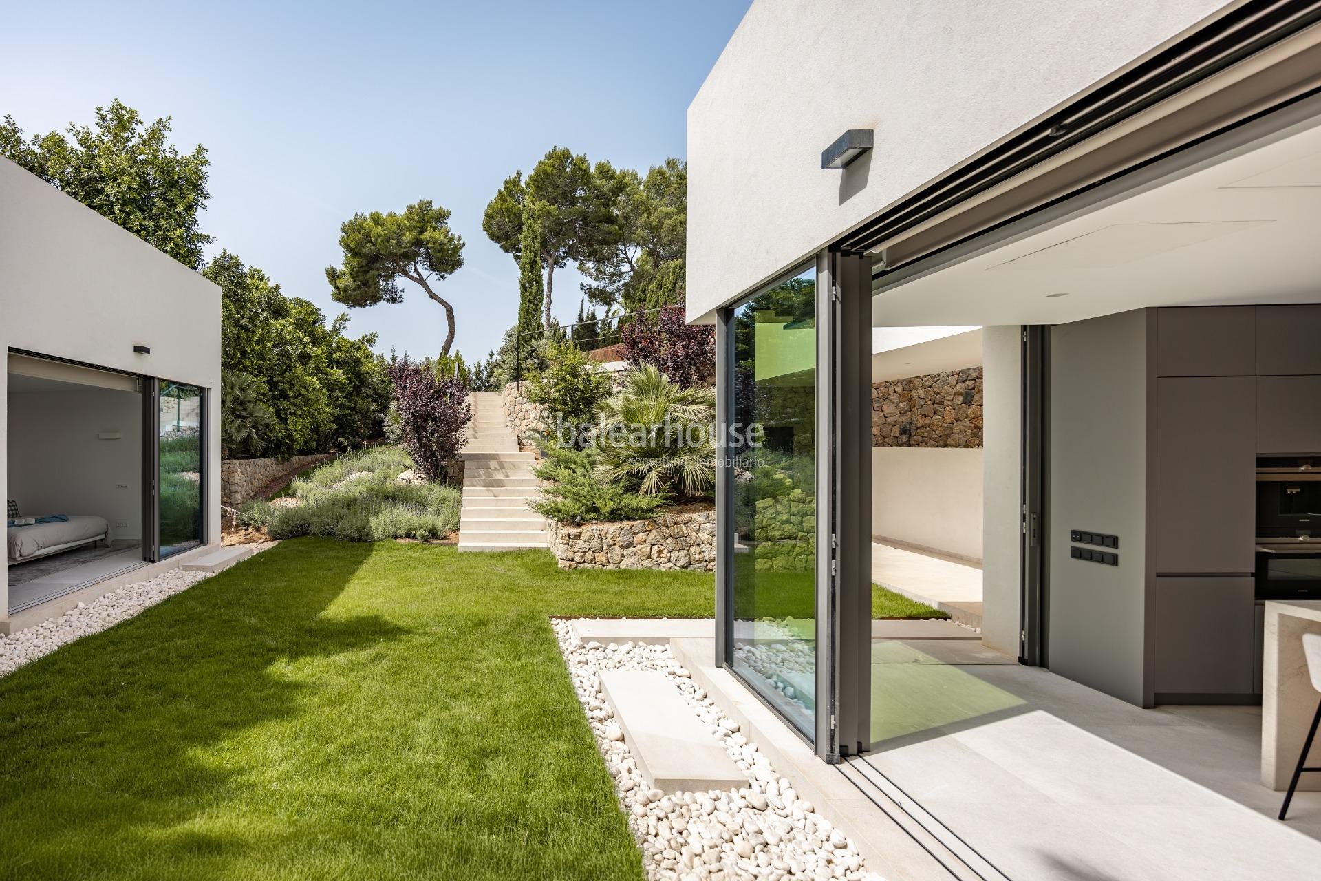 Excepcional villa de obra nueva con un diseño excepcional y fabulosas vistas al mar en Santa Ponsa