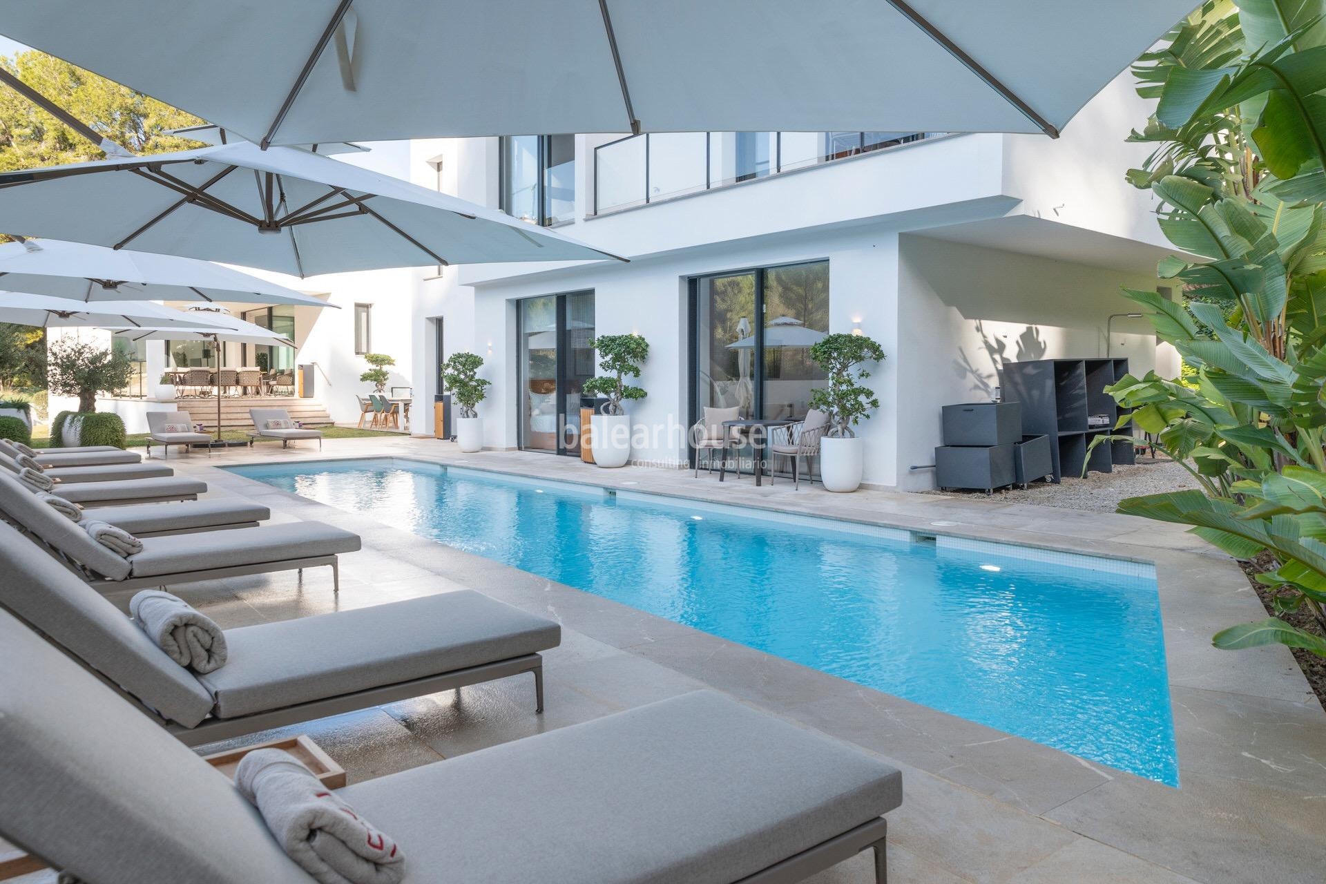 Große Moderna Designvilla mit Terrassen, Swimmingpool und weitläufigem Garten in Son Vida