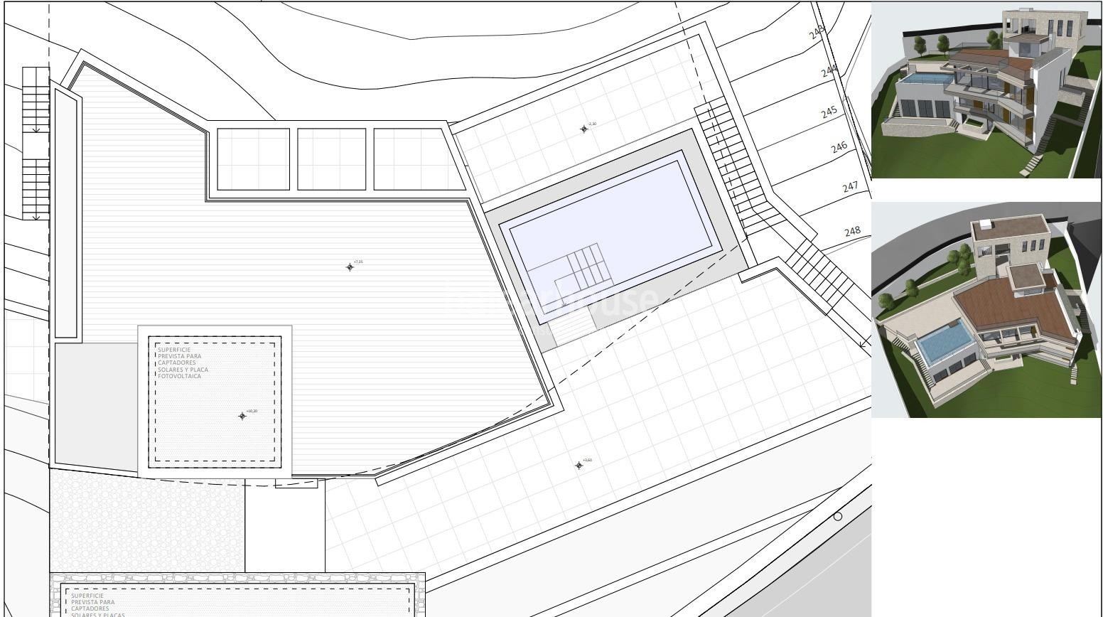 Ausgezeichnetes Grundstück in Son Vida mit Projekt und einzigartigem Blick auf das Meer und Palma in