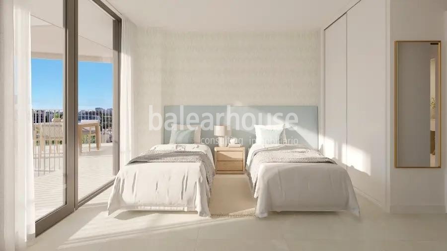 Modern new build ground floor with terrace and swimming pools close to beaches in Palmanova