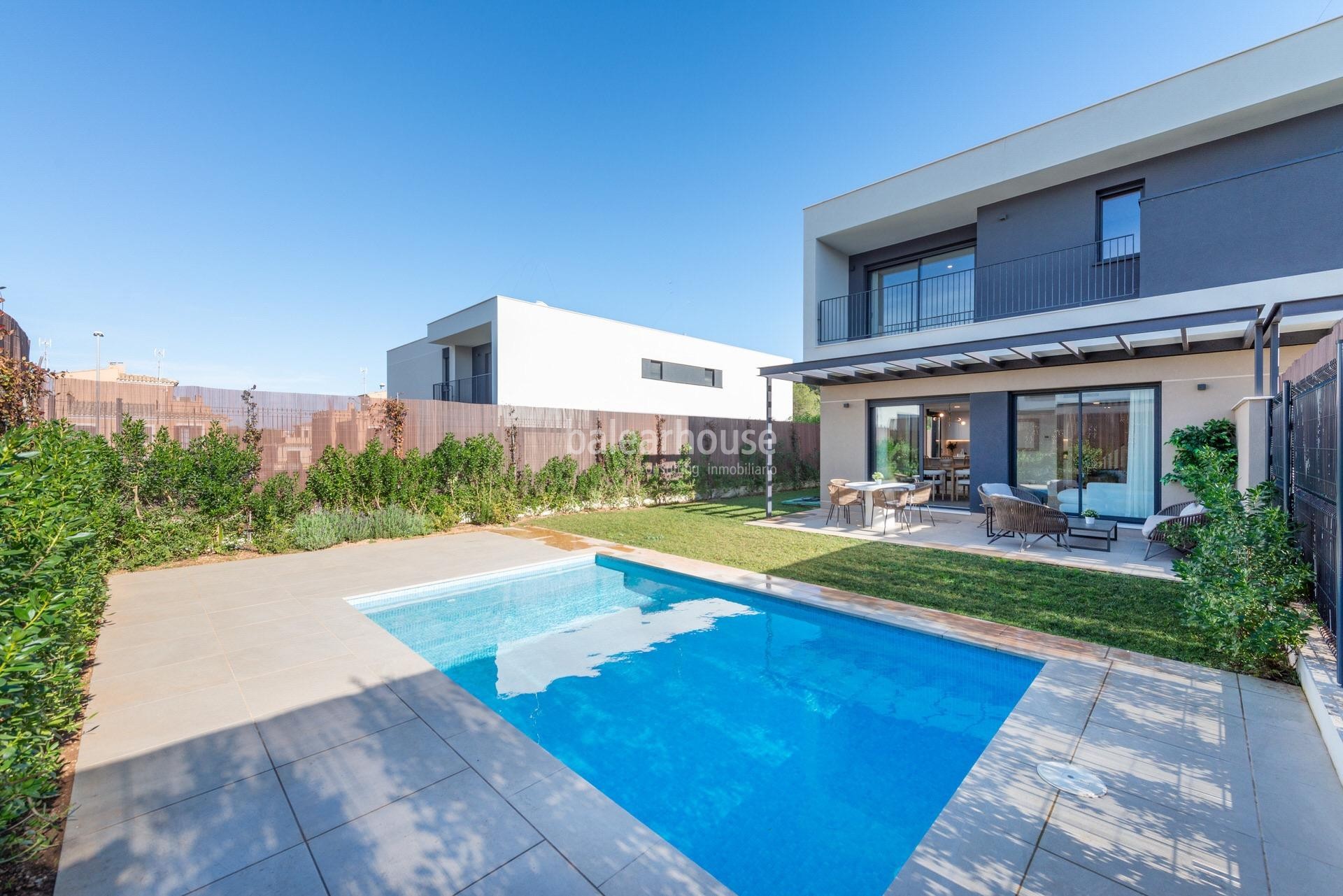 Excellent modern design villas with terraces and private pool in Puig de Ros