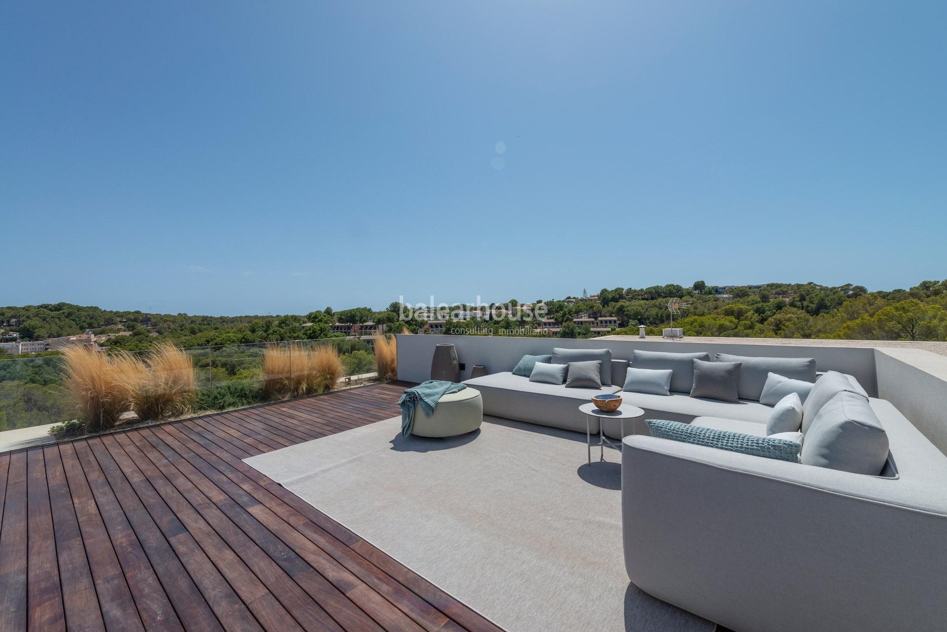 Herrliche Neubauvilla mit spektakulärem Design und Blick auf die wunderschöne Landschaft in Cala Vin