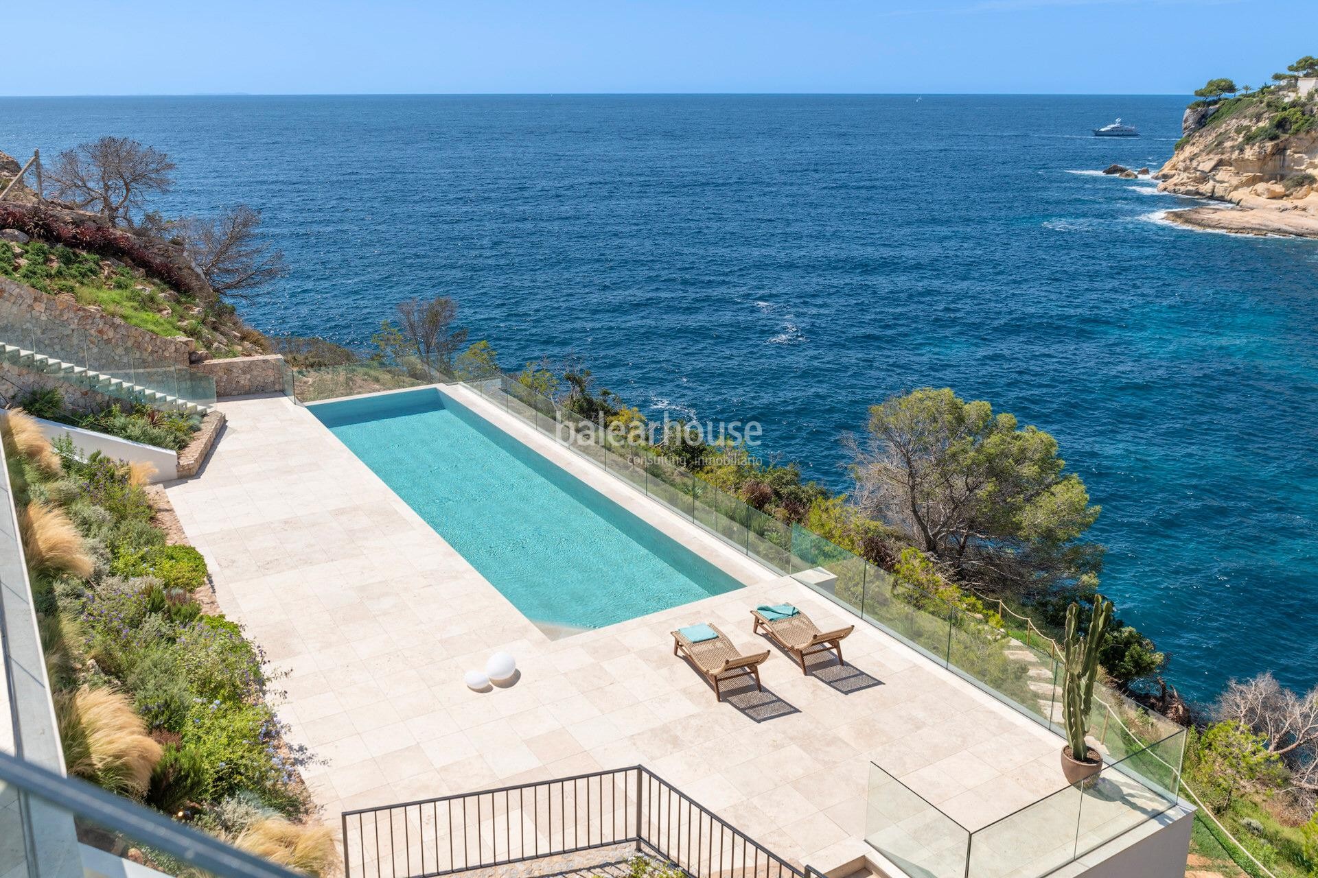 Impressive newly built seafront villa with spectacular views and sea access in Sol de Mallorca