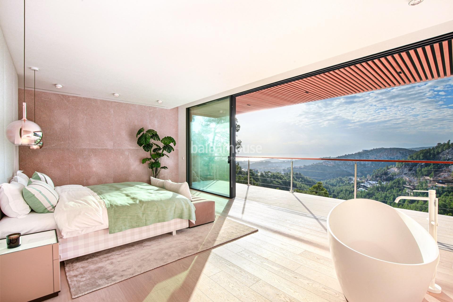 Incredible sea views from this spectacular new build designer villa in Son Vida