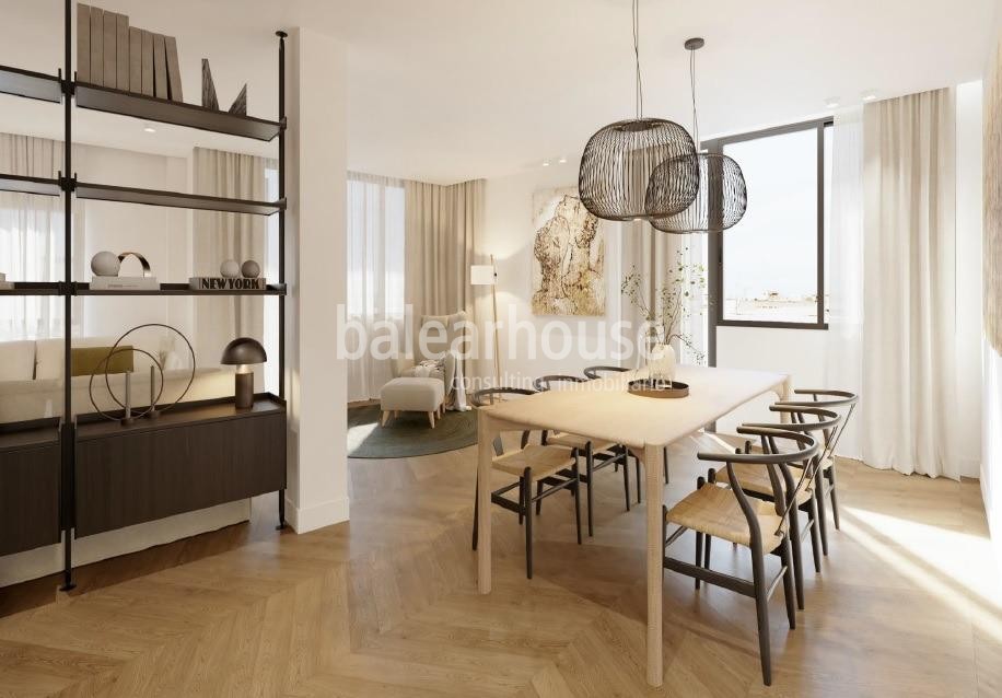 Large modern and light-filled flat in Palma with unobstructed views of the whole of Jaime III