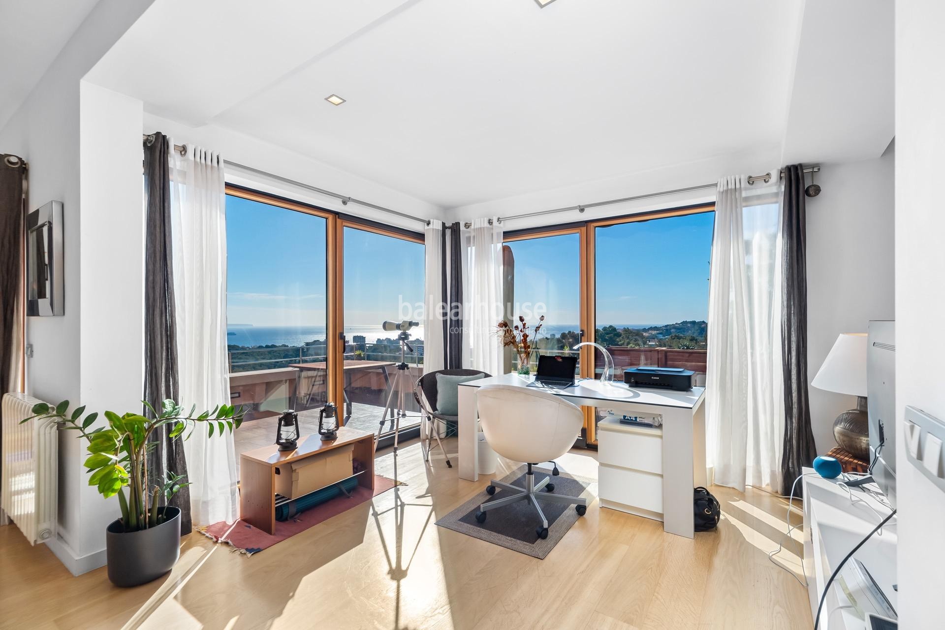 Excellent villa on the top of Génova that opens up to spectacular sea views of Palma.