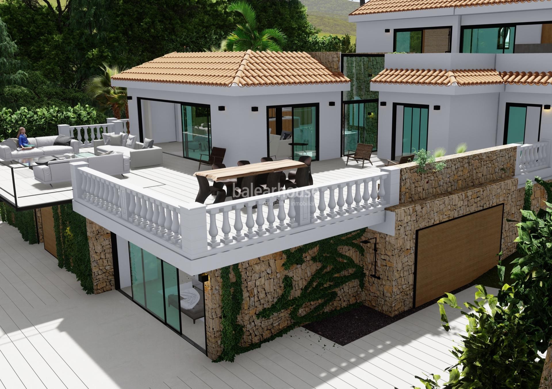 Ausgezeichnetes Grundstück mit Haus- und Designvillenprojekt in Costa d'en Blanes