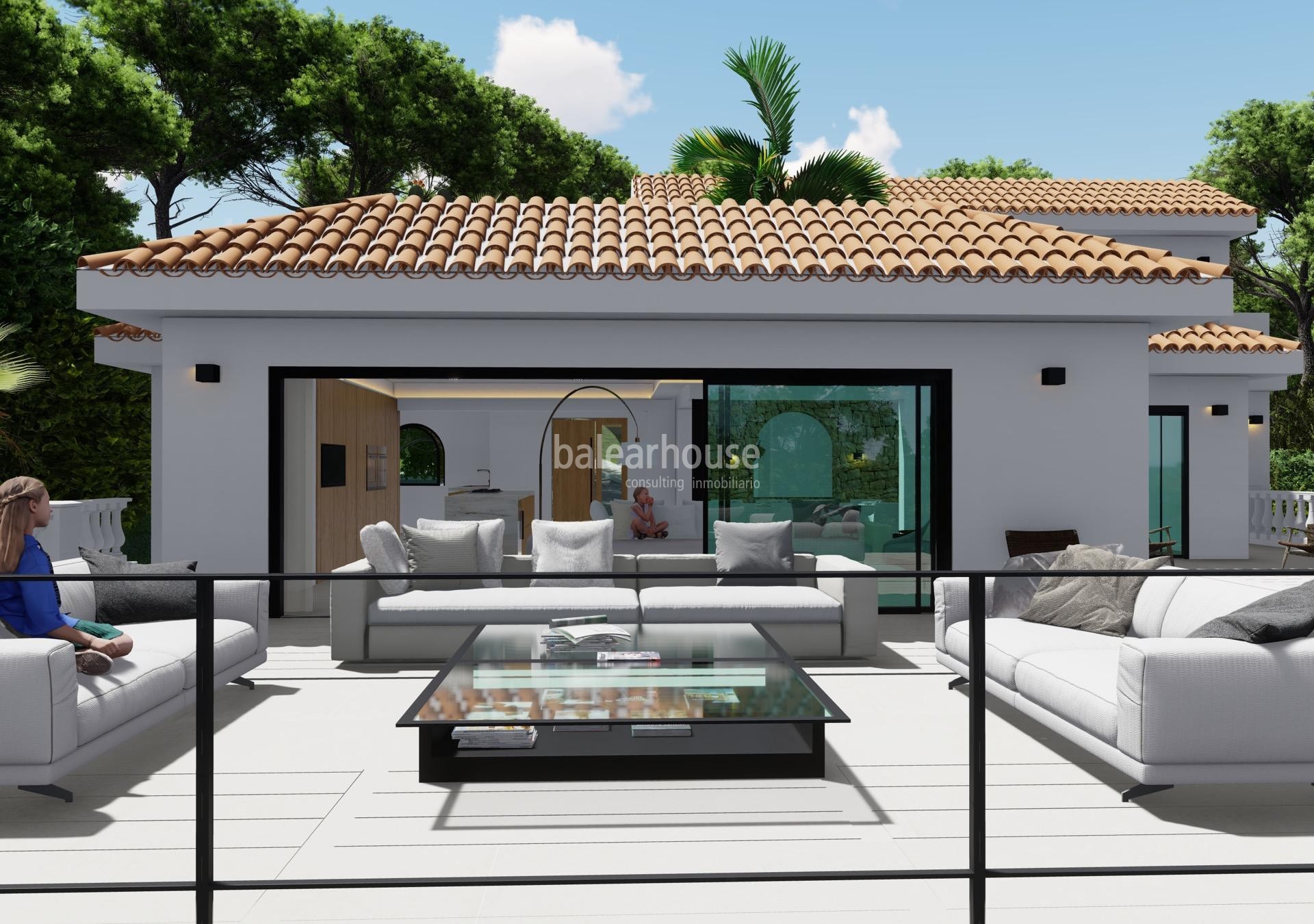 Excelente terreno con casa y proyecto de villa de diseño en la zona costera de Costa d’en Blanes